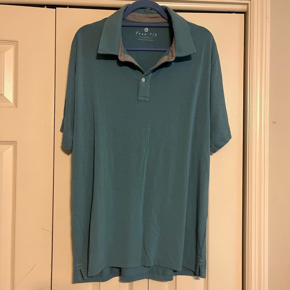 Men’s XL Free Fly Turqouise Polo